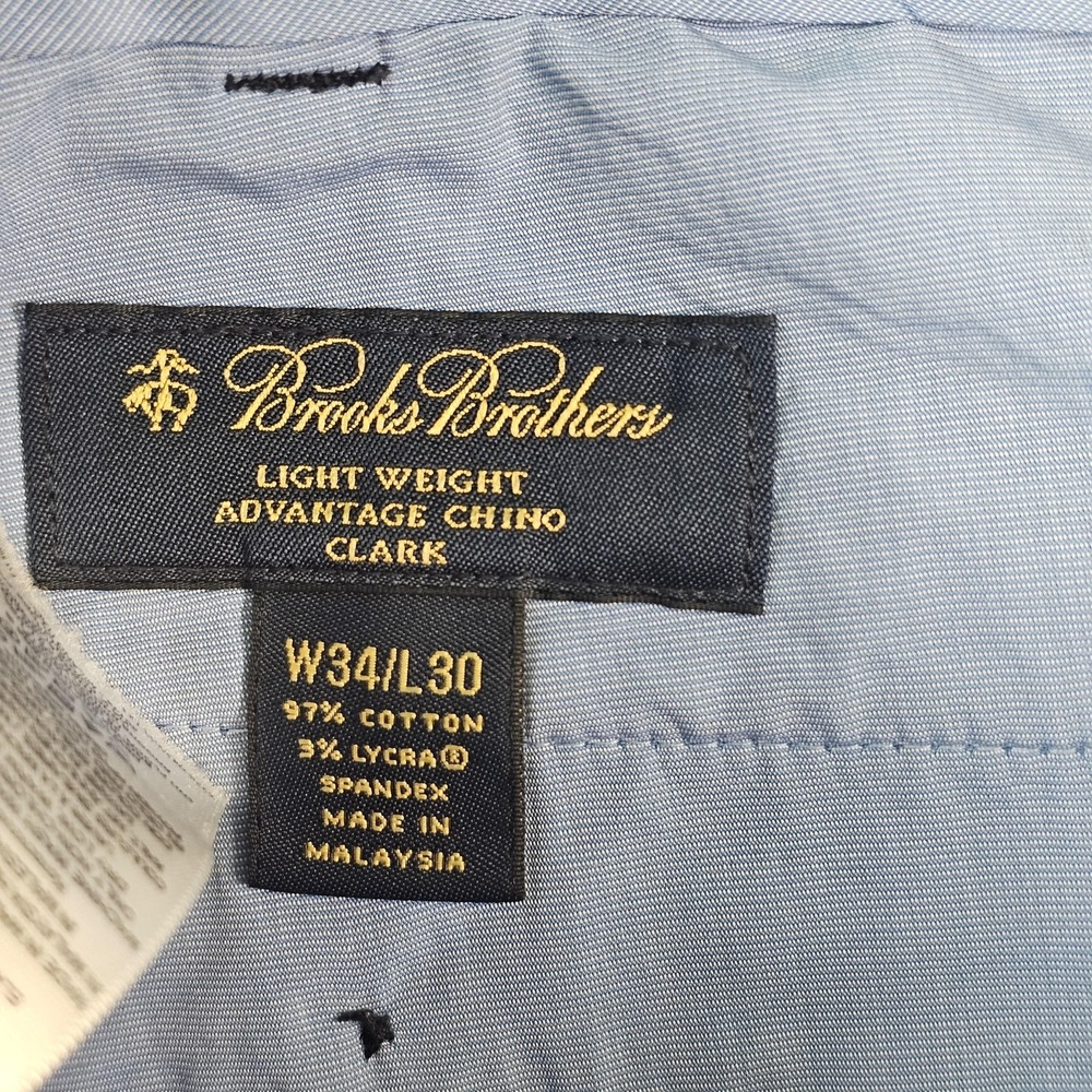 Brooks Brothers Clark Fit Advantage Chino Pants Mens 34x30 Gray Stretch - Picture 7 of 11